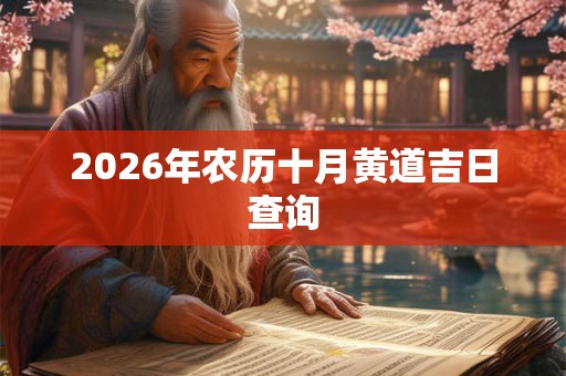 2026年农历十月黄道吉日查询