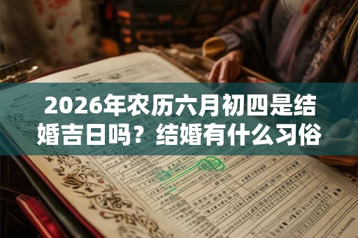 2026年农历六月初四是结婚吉日吗？结婚有什么习俗？