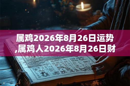 属鸡2026年8月26日运势,属鸡人2026年8月26日财运,生肖鸡2026年8月26日运势