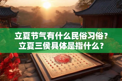 立夏节气有什么民俗习俗？立夏三侯具体是指什么？