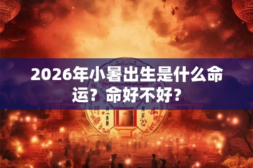 2026年小暑出生是什么命运？命好不好？