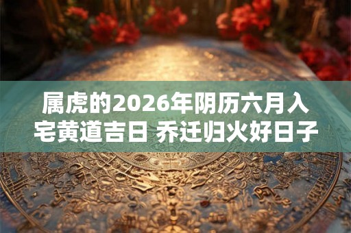 属虎的2026年阴历六月入宅黄道吉日 乔迁归火好日子