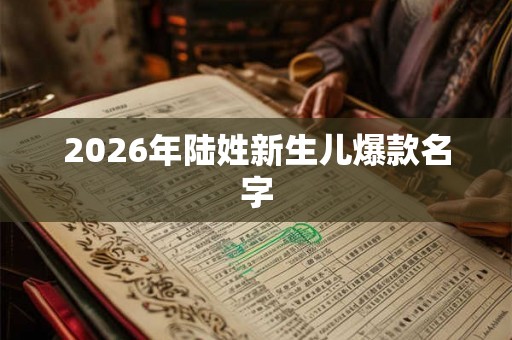 2026年陆姓新生儿爆款名字