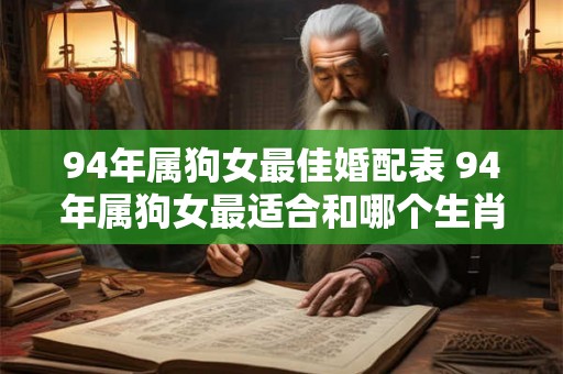 94年属狗女最佳婚配表 94年属狗女最适合和哪个生肖男结婚