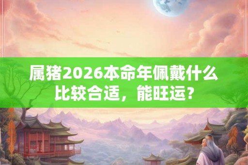 属猪2026本命年佩戴什么比较合适，能旺运？