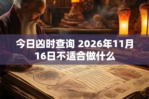 今日凶时查询 2026年11月16日不适合做什么