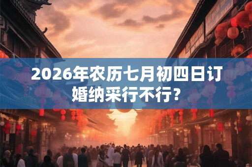2026年农历七月初四日订婚纳采行不行？
