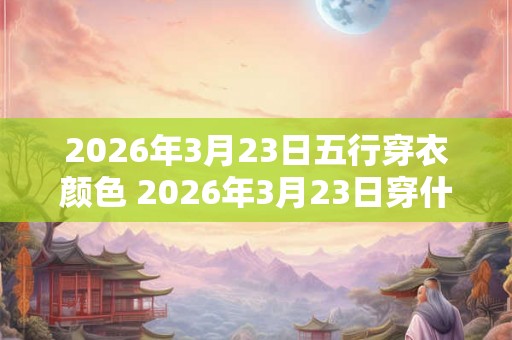 2026年3月23日五行穿衣颜色 2026年3月23日穿什么颜色衣服好