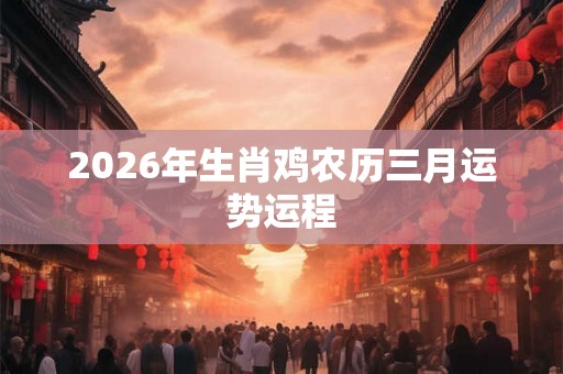 2026年生肖鸡农历三月运势运程