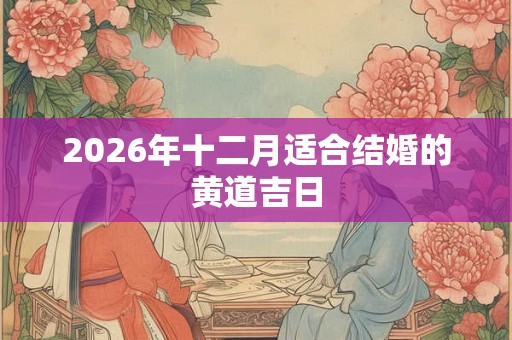 2026年十二月适合结婚的黄道吉日