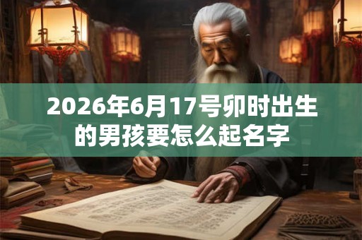 2026年6月17号卯时出生的男孩要怎么起名字