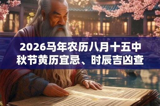 2026马年农历八月十五中秋节黄历宜忌、时辰吉凶查询 2026马年农历八月十五中秋节黄历宜忌、时辰吉凶查询