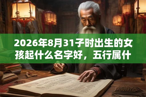 2026年8月31子时出生的女孩起什么名字好，五行属什么