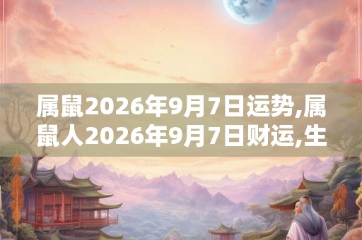 属鼠2026年9月7日运势,属鼠人2026年9月7日财运,生肖鼠2026年9月7日运势