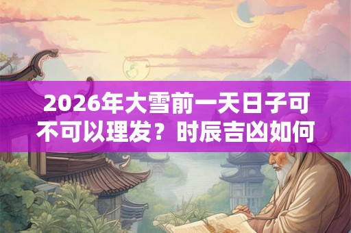 2026年大雪前一天日子可不可以理发？时辰吉凶如何？