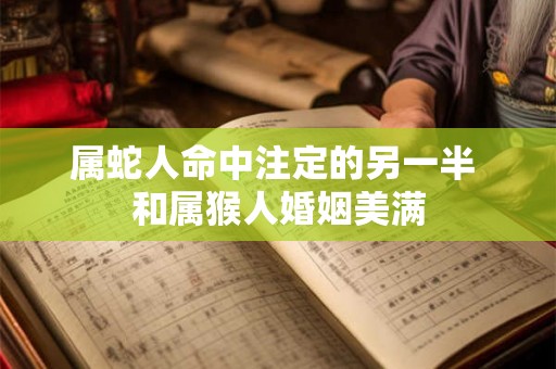 属蛇人命中注定的另一半 和属猴人婚姻美满