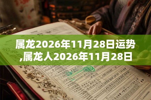 属龙2026年11月28日运势,属龙人2026年11月28日财运,生肖龙2026年11月28日运势