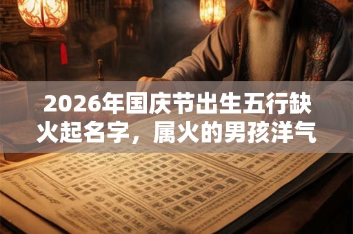 2026年国庆节出生五行缺火起名字，属火的男孩洋气名字