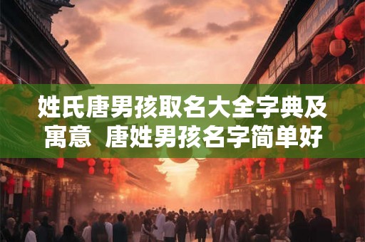 姓氏唐男孩取名大全字典及寓意  唐姓男孩名字简单好听