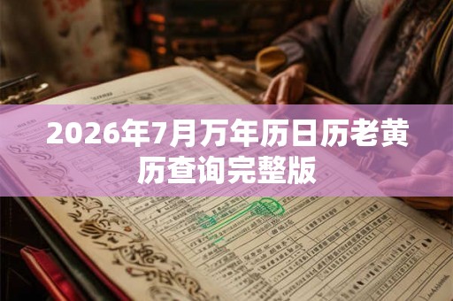 2026年7月万年历日历老黄历查询完整版 2026年7月万年历日历老黄历查询完整版