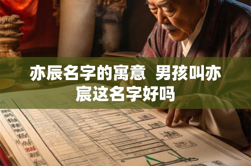 亦辰名字的寓意  男孩叫亦宸这名字好吗
