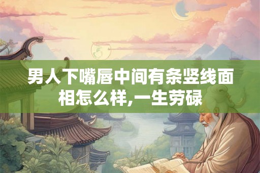 男人下嘴唇中间有条竖线面相怎么样,一生劳碌
