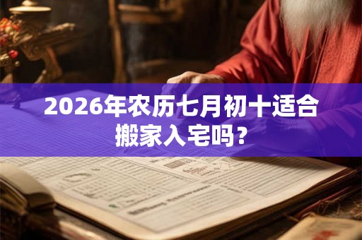 2026年农历七月初十适合搬家入宅吗？