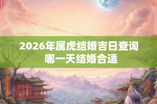 2026年属虎结婚吉日查询  哪一天结婚合适