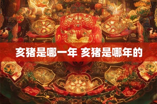 亥猪是哪一年 亥猪是哪年的
