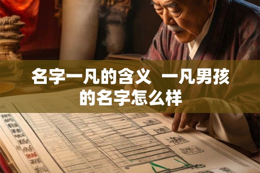 名字一凡的含义  一凡男孩的名字怎么样