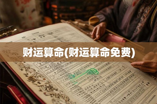 财运算命(财运算命免费)