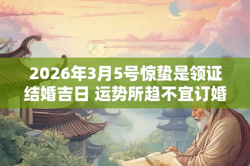 2026年3月5号惊蛰是领证结婚吉日 运势所趋不宜订婚 2026年3月5号惊蛰是领证结婚吉日 运势所趋不宜订婚