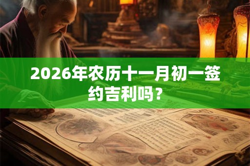 2026年农历十一月初一签约吉利吗？