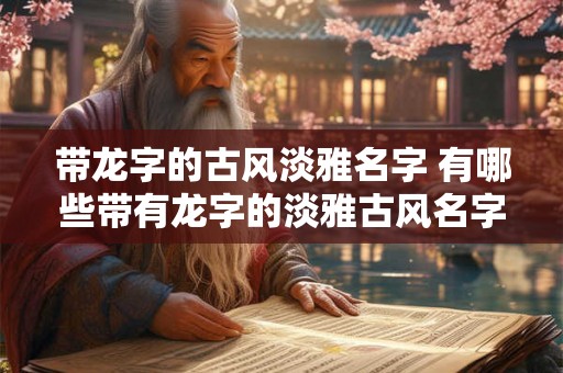 带龙字的古风淡雅名字 有哪些带有龙字的淡雅古风名字