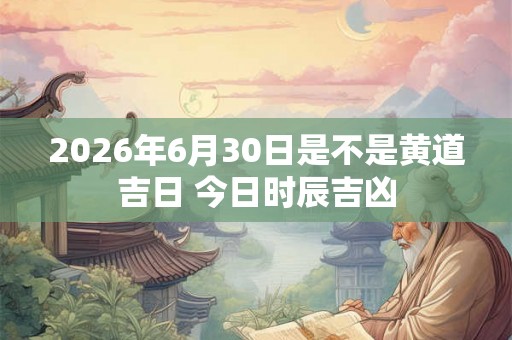 2026年6月30日是不是黄道吉日 今日时辰吉凶