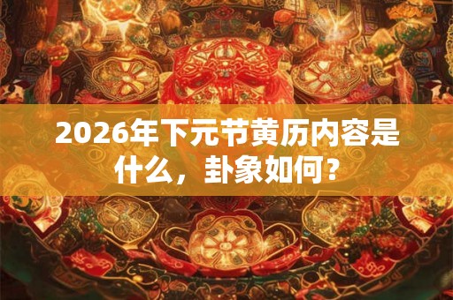 2026年下元节黄历内容是什么，卦象如何？