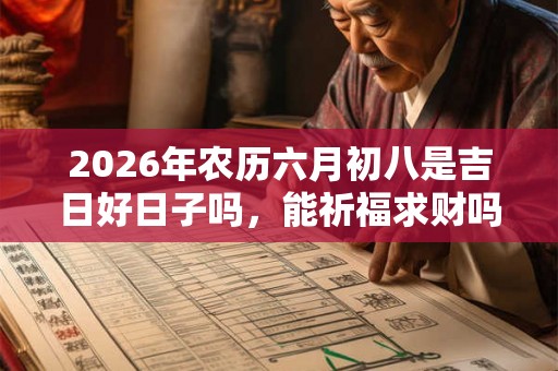 2026年农历六月初八是吉日好日子吗，能祈福求财吗？