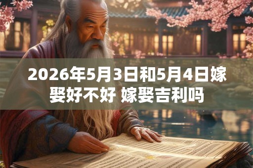2026年5月3日和5月4日嫁娶好不好 嫁娶吉利吗 2026年5月3日和5月4日嫁娶好不好 嫁娶吉利吗