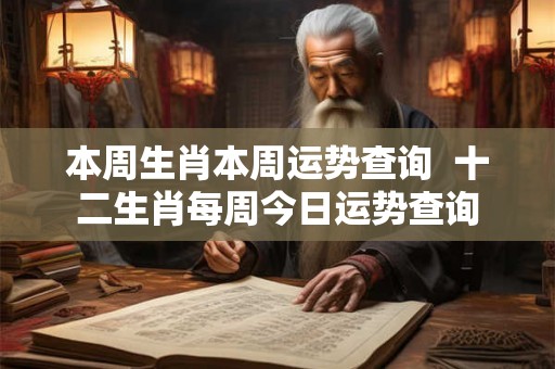本周生肖本周运势查询 十二生肖每周今日运势查询 本周生肖本周运势查询 十二生肖每周今日运势查询