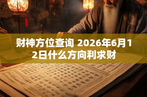 财神方位查询 2026年6月12日什么方向利求财