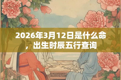 2026年3月12日是什么命，出生时辰五行查询