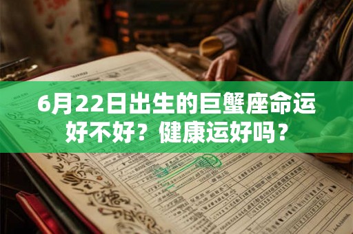 6月22日出生的巨蟹座命运好不好?健康运好吗? 6月22日出生的巨蟹座命运好不好?健康运好吗?