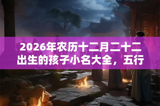 2026年农历十二月二十二出生的孩子小名大全,五行缺啥? 2026年农历十二月二十二出生的孩子小名大全,五行缺啥?