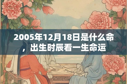 2005年12月18日是什么命，出生时辰看一生命运