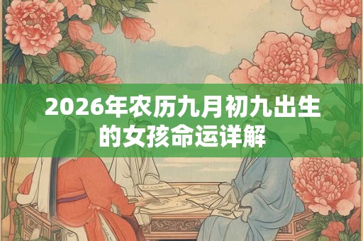 2026年农历九月初九出生的女孩命运详解