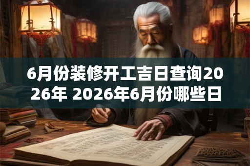6月份装修开工吉日查询2026年 2026年6月份哪些日期适合开展装修工作 6月份装修开工吉日查询2026年 2026年6月份哪些日期适合开展装修工作