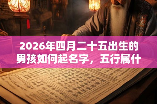 2026年四月二十五出生的男孩如何起名字，五行属什么