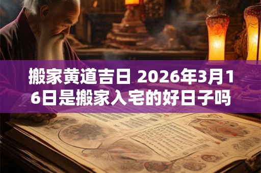 搬家黄道吉日 2026年3月16日是搬家入宅的好日子吗 搬家黄道吉日 2026年3月16日是搬家入宅的好日子吗