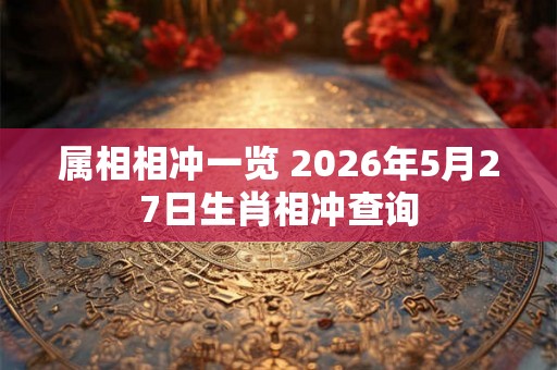 属相相冲一览 2026年5月27日生肖相冲查询