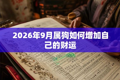2026年9月属狗如何增加自己的财运